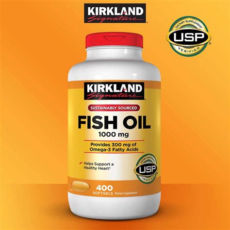 Kirkland Signature Fish Oil, 1000 mg, 400 ct .